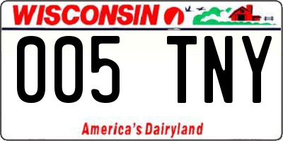 WI license plate 005TNY