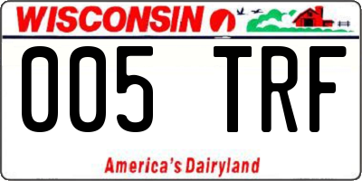 WI license plate 005TRF