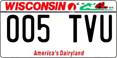 WI license plate 005TVU