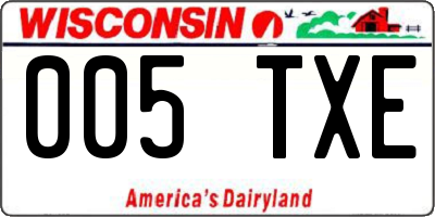 WI license plate 005TXE