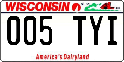 WI license plate 005TYI