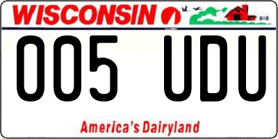 WI license plate 005UDU