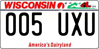 WI license plate 005UXU