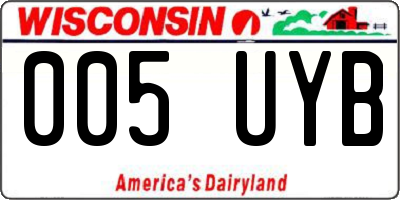 WI license plate 005UYB