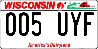 WI license plate 005UYF