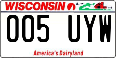 WI license plate 005UYW