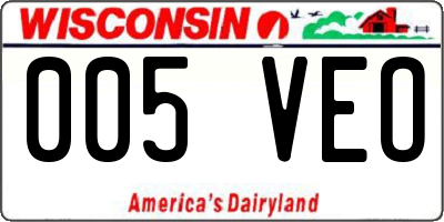 WI license plate 005VEO