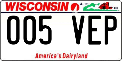 WI license plate 005VEP