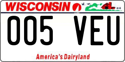 WI license plate 005VEU
