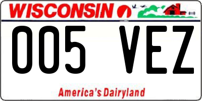 WI license plate 005VEZ