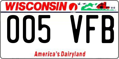 WI license plate 005VFB