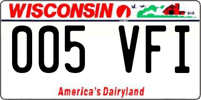 WI license plate 005VFI