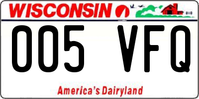 WI license plate 005VFQ