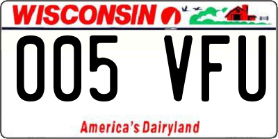 WI license plate 005VFU