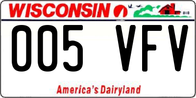 WI license plate 005VFV