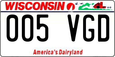 WI license plate 005VGD