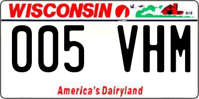 WI license plate 005VHM