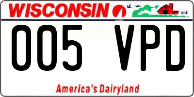 WI license plate 005VPD