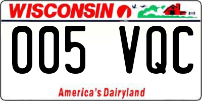 WI license plate 005VQC