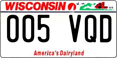 WI license plate 005VQD
