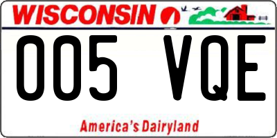 WI license plate 005VQE