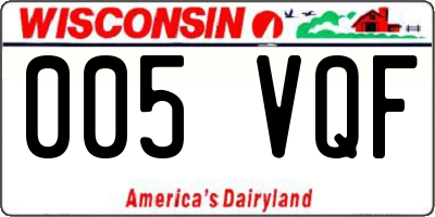 WI license plate 005VQF