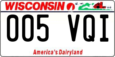 WI license plate 005VQI