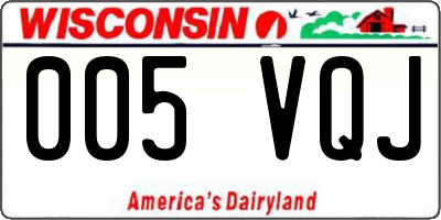 WI license plate 005VQJ