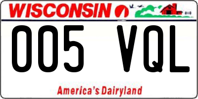 WI license plate 005VQL