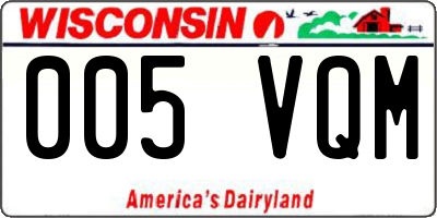 WI license plate 005VQM