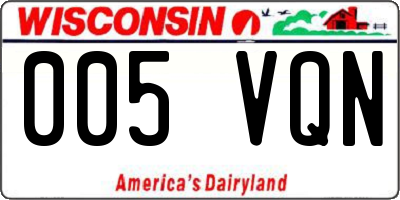 WI license plate 005VQN