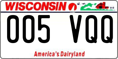 WI license plate 005VQQ