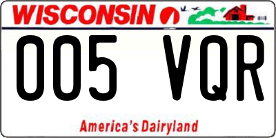 WI license plate 005VQR