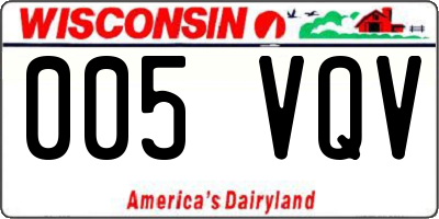 WI license plate 005VQV