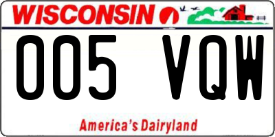 WI license plate 005VQW