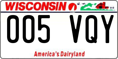 WI license plate 005VQY