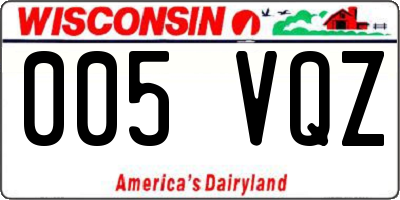 WI license plate 005VQZ