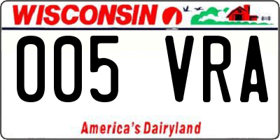 WI license plate 005VRA