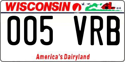WI license plate 005VRB