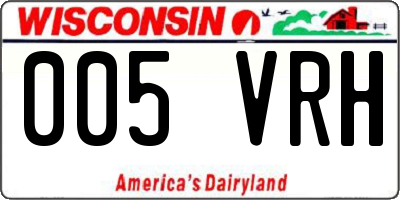 WI license plate 005VRH