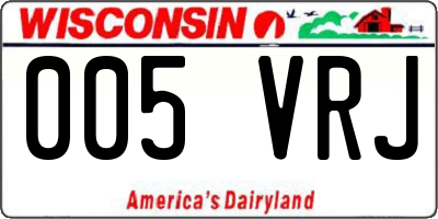 WI license plate 005VRJ