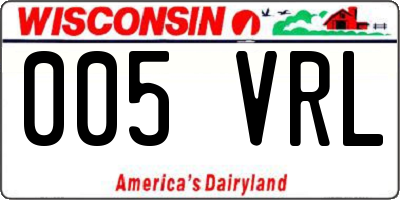 WI license plate 005VRL