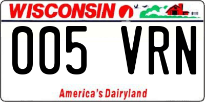 WI license plate 005VRN