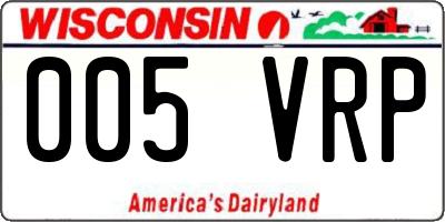 WI license plate 005VRP