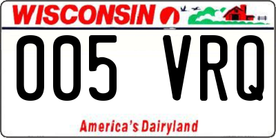 WI license plate 005VRQ