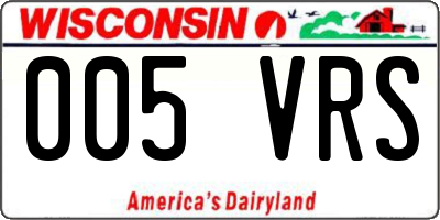WI license plate 005VRS