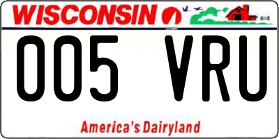 WI license plate 005VRU