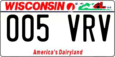 WI license plate 005VRV