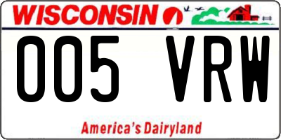 WI license plate 005VRW