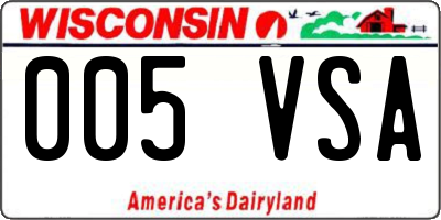 WI license plate 005VSA